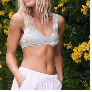 New NWT Aerie camo print bikini top Bralette padded Sz XS Swim
